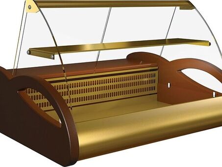 Холодильная витрина CARBOMA ВХС‑1.0 АРГО (A87 SM 1.0‑1) коричневый/золото