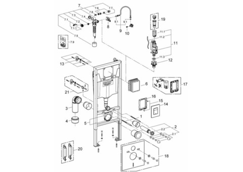 Характеристики инсталляция для унитаза GROHE Rapid SL [38772001]