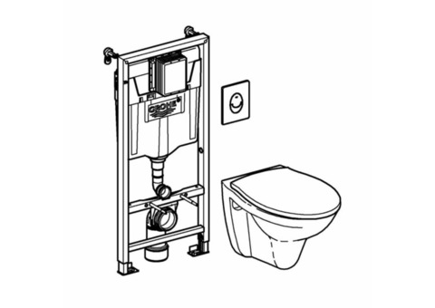 Характеристики инсталляция для унитаза GROHE Solido, с унитазом, (комплект из 2-х коробок) [39192000]