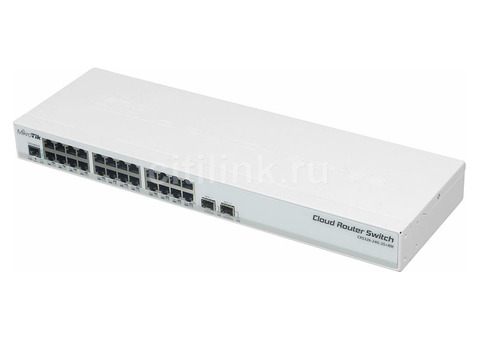 Характеристики коммутатор MikroTik CRS326-24G-2S+RM 24G 2SFP+ управляемый