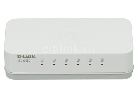 Характеристики коммутатор D-Link DES-1005C 5x100Mb неуправляемый