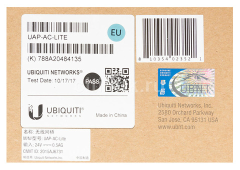 Характеристики точка доступа Ubiquiti UniFi UAP-AC-LITE(EU), белый