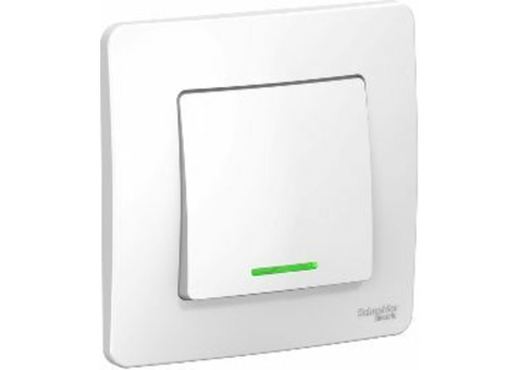 Характеристики выключатель Schneider Electric Blanca 1-клавишный, с индикацией, установка скрытая, IP20, белый [blnvs006111]