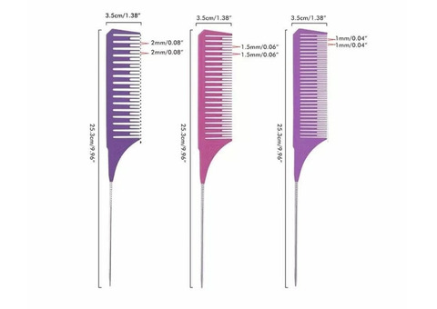 РАСЧЕСКА ДЛЯ МЕЛИРОВАНИЯ 3 ШТ РАЗНОГО ЦВЕТА, код 4112518